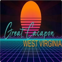 Great Cacapon West Virginia Vinil Decal Stiker Retro Neon Dizajn