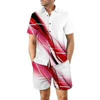 Kratki setovi za muškarce Outfits Regularni Ljetni 3D snop digitalni tisak kratkih rukava dolje majica