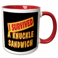 3droza Preživio sam sendvič od preživljavanja i humor dizajna - dva tona crvena krigla, 11 unca