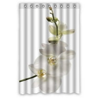 Bijela dendrobium orhideja vodootporna poliesterska tkanina za tuširanje