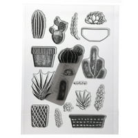 Craft County Cactus silikonski brtvi - prozirne marke - Višestruki dizajni i veličina - DIY umjetnosti