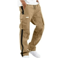 Teretne pantalone za muškarce Ležerne patchwork Višestruki džepovi na otvorenom na otvorenom elastični