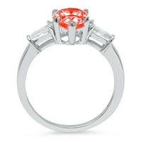 2.3ct kruška rez crveni simulirani dijamant 14k bijeli zlatni godišnjički angažman kamena prstena veličine