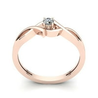 Originalna 0,25ctw Round Cut Diamond Dame Bridal Solitaire Golvers Angažovanje prstenasto čvrstog 14k