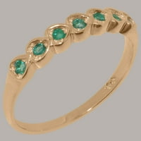 Britanska napravljena 18k ruža zlata prirodna smaragdna ženska vječna prsten - Opcije veličine - veličine