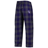 Muški koncepti Sport Purple Black Colorado Rockies Značka majica i hlače Sleep set