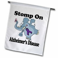 3drose slon STOMP na Alzheimerima svijest o svijesti o bolesti Ripbon uzrokuje dizajn - vrtna zastava,