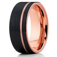 Vjenčani opseg Tungsten Brušeni crnim volfram Prsten Tungsten Carbide 18k Rose Gold Tungsten Groove Comfort Fit