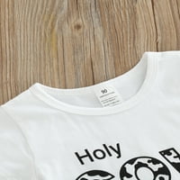 Set hlača za djecu za bebe, pisma kratkih rukava Ispis majica s elastičnom strukom hlače od ometa