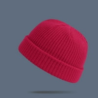 Gyouwnll šešir za žene Beanies Hat Unise Fashion Toar Winter Casual Pleted Hat Solid Color All-Match
