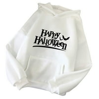 Jsaierl prevelizirana kapuljača za žene dugih rukava Smiješna grafička majica Halloween dukseva Duks