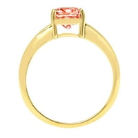 1.0ct jastuk rezan crveni simulirani dijamant 14k žuti zlatni godišnjički zaručnički prsten veličine
