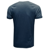 Košulje za muškarce plus veličine Tipka sa čvrstim bojama okrugli vrat kratkih rukava Pulover T košulje