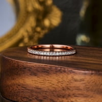 Vjenčani prsten 14k ružičarski zlatni moissitni prstenovi za žene