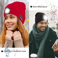Bluetooth Beanie šešir sa svjetlom, USB punjivom LED lampom poklopcem s slušalicama i stereo zvučnicima