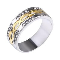 Viadha Rotirani prirodni agat Kristalni kameni prsten bijeli bakar srebrni Postavljanje prstena rotirajuća