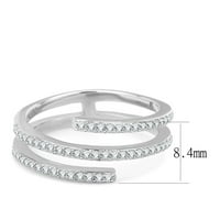 Luxe nakit dizajnira ženski prsten od nehrđajućeg čelika sa okruglim oblikovanim CZ - veličinom