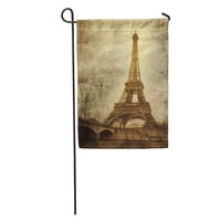 Pariz Vintage Eiffel Tower Sažetak Antique Retro Sepia Urban Garban zastava Urban za zastavu Dekorativna