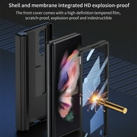 Allytech Galaxy Z Fold Case sa zaštitnikom zaslona, ​​čvrsti poklopac šarke punog karoserije sa olovkom