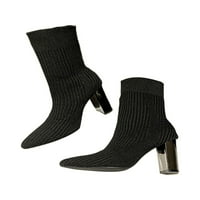 Harsuny Womens Office protiv klizanja blok peta pokreće modna povlačenje elastičnih čarapa čizme prozračne