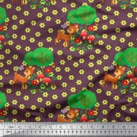 Soimoi pamučna volana tkanina cvjetna, drvo i jelena djeca za ispis tkanine sa širokim dvorištem