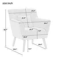 Dekor akcentna stolica za stolica za dnevnu sobu sa jastukom-sivom bojom