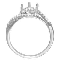 14k bijeli zlatni dijamantski prirodni tanzanitski zaobići zaručni prsten za rublicu, veličine 9