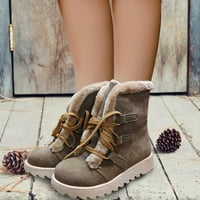 Advoicd čizme za žene čipke čipke tople ravne žene plus čizme visokog rezanja čizme snijega snijeg na