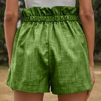 Puntoco Plus Veličina Ženska hlače, casual širokih noga čipke labave kratke hlače hlače vojska zelena