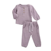 Novorođene novorođenčad pamučne pidžame postavio je majicu s dugim rukavima za reprodukciju za reprodukciju