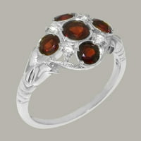 Britanci napravio je 10k bijeli zlatni realni originalni prsten iz izjave Garnet & Diamond Womens -