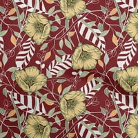 Onuone Rayon Maroon tkanina tropska cvjetna haljina materijala materijala od tkanine sa dvorištem široko