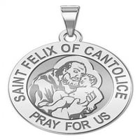 Saint Feli iz kantolice vjerske medalje veličine nikla -14k bijelog zlata