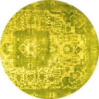 Ahgly Stroj za upotrebu u zatvorenom okruglom medaljonima žute tradicionalne prostirke, 5 '
