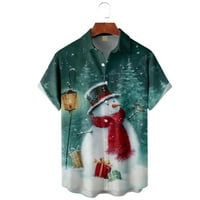Muški božićni gumb uz havajske košulje, brza suha meka odjeća za odrasle za mališane