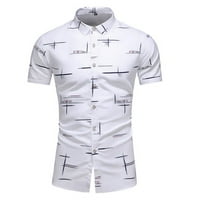 Taotaoxi modni čovjek V-izrez kratki rukav na vrhu majica ljetna gumba za bluzu za bluzu muških majica
