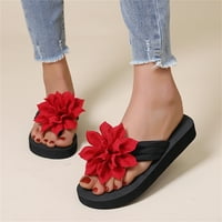 Ženske sandale Dame Fashion Summer Solid Boja Suede Cvijetni ukrasni otvoreni nožni prste debeli kapi