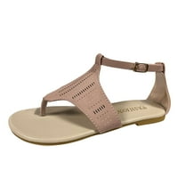 Ženske cipele Modni tangani ravne rimske sandale CUTOUT modne kopče na plaži sandale ružičaste 9