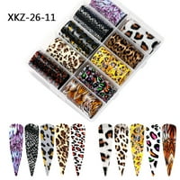 Kehuo Nail Art Colors Dashi Love Leopard Print Naljepnica za prijenos noktiju, naljepnice za nokte za