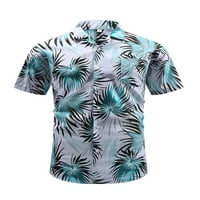 Groanlook Muška bluza s kratkim rukavima na plaži na plaži Dugme-down Summer Majice, Ležerna majica