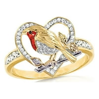 Prstenovi za ženska prstena za žene crvene ptice prsten kreativni prstenovi u nakitu