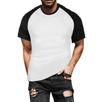 Puawkoer kratka casual bluza Slim Fashion Top rukava Ljetni muški fit patchwork muške bluze muške modne