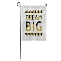 Zlatni san Veliki motivacijski moderni i crni slova Trokut Garden Zastava Dekorativna zastava Kuća baner