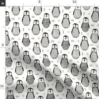 Tiskani ručnik za čaj, platno pamučno platno - pingvini džemper geometrijski trougaoni sivi bijeli pingvin