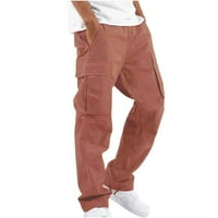 Pokloni za Božić, muške teretne hlače Golf hlače muškarci vitke fit ravne hlače u boji crveno xl