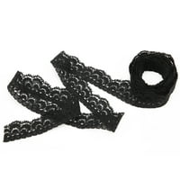 Crna čipka vrpca, udobna mekana rastezljiva elastična elastična obloga za šivanje DIY za ukrašavanje