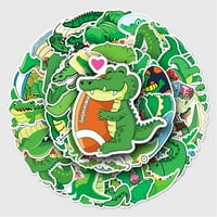 Juliy set raznih uzoraka Samoljepljive vodootporne grafite naljepnice crtani zeleni krokodil uzorak
