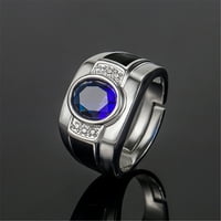Prstenovi za žene Grils Gnobogi Inlaid Plavi kristal Muški prsten Europski i američki modni trendsetter