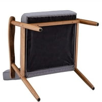 Retro Moderna stolica Drvena jednokratna stolica siva tkanina