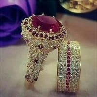Pgeraug pokloni za žene Bijeli kamen prsten, ručno izrađeni rez, vjenčani angažman nakit poklon ženske